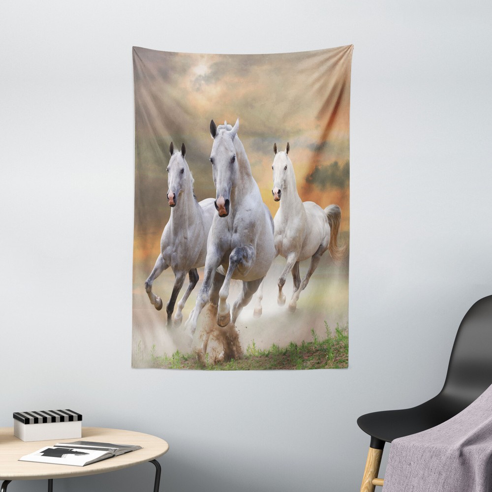 Modern Tapestry Mystical Sky Equestrian Print Wall Hanging Decor