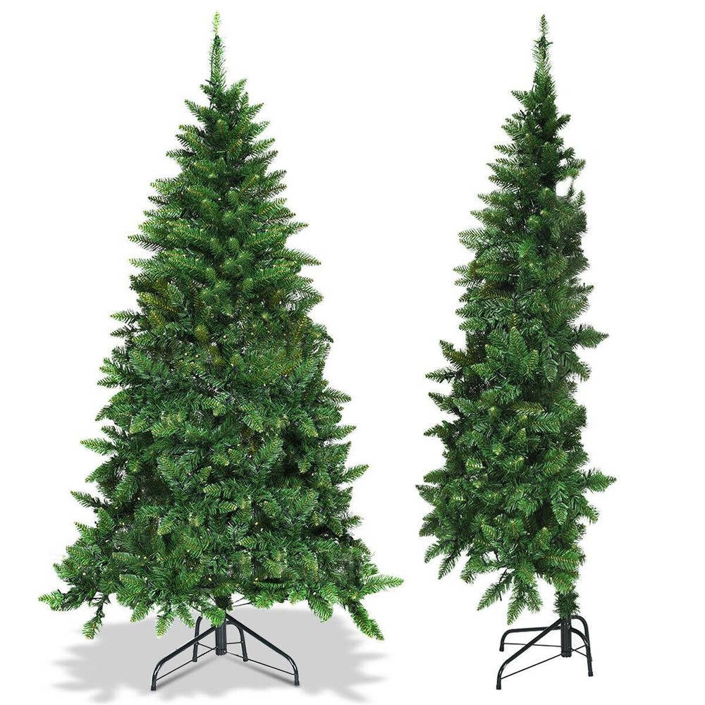 7FT Half Christmas Tree Artificial Tree Holiday Decorations with 230 LED Lights