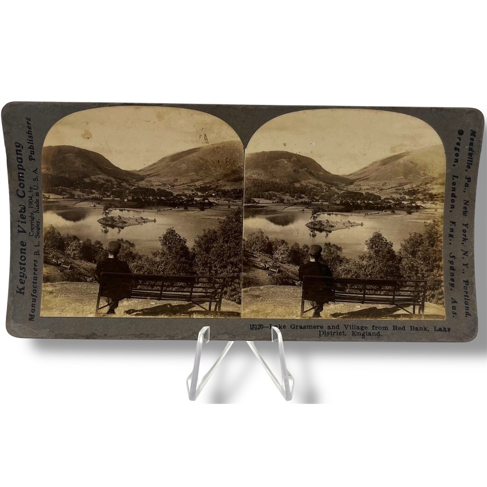 Keystone View Company Stereograph Card Lot 13393 Lake Grasmere Village England