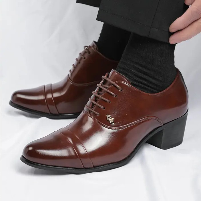Mens Pointed Toe Lace Up Evening Party Wedding Formal Dress Cuban Heel Shoes New