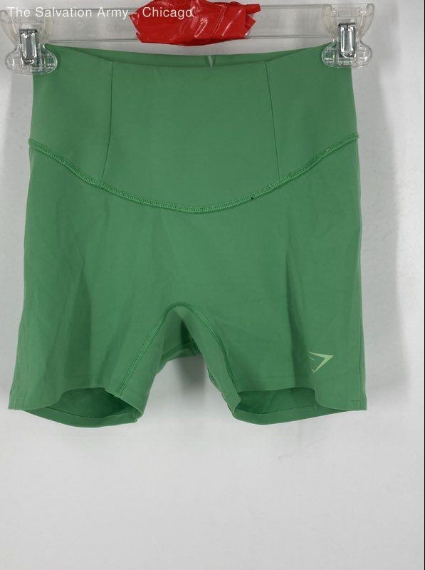 Gymshark Womens Green Elastic Waist Activewear Yoga Biker Shorts Size XS