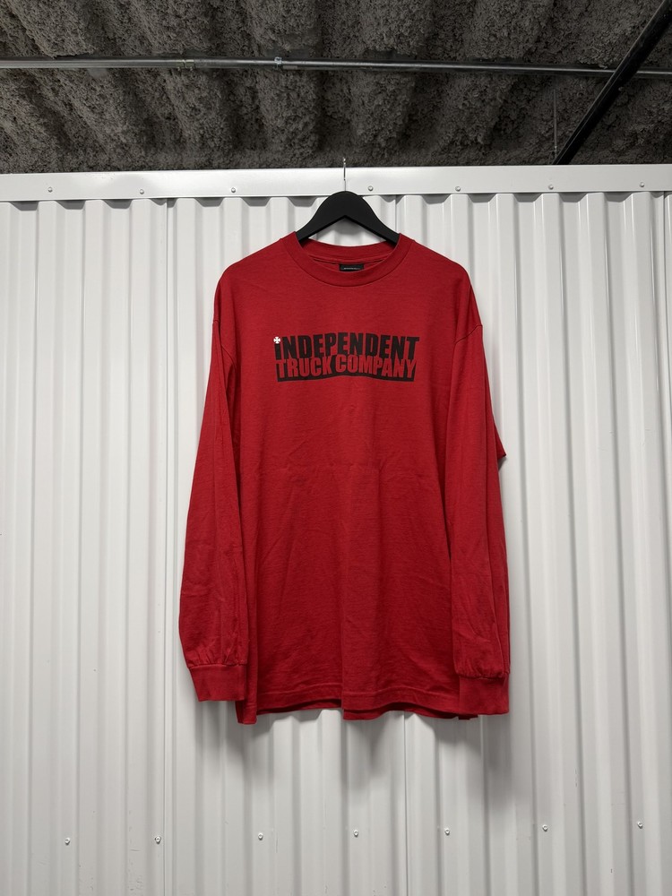 Independent Truck Company Men's Red Long Sleeve T-Shirt Size XL Vintage 90s