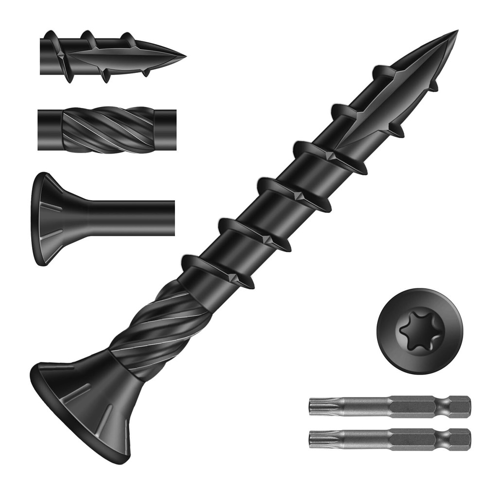 Deck Screws 2lb Black Carbon Steel Flat Head Rust Resistant 398 Count