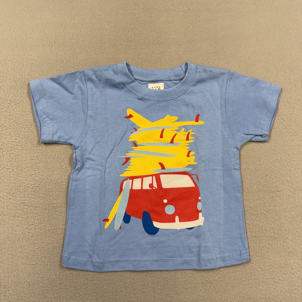 Vintage Baby Gap Shirt Boys 6-9 Months Blue Surf Van Graphic Beach Toddler