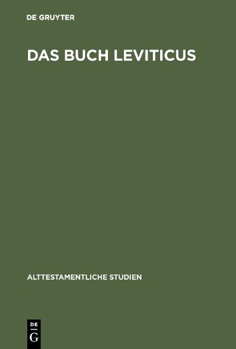 Das Buch Leviticus (Hardback) Alttestamentliche Studien