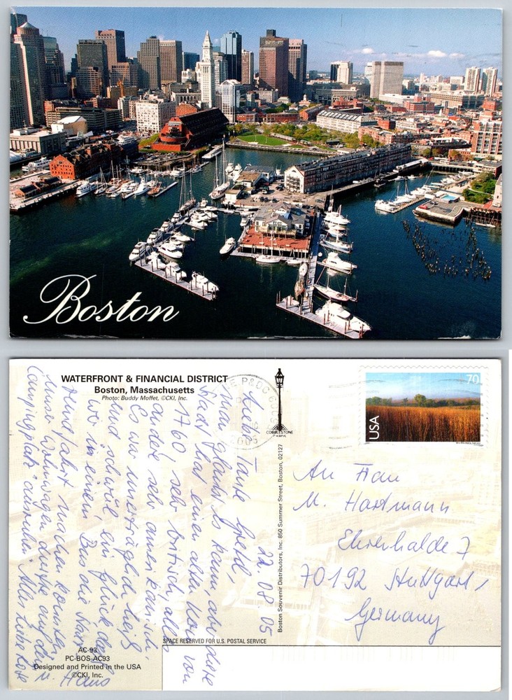 Boston Waterfront & Financial District Massachusetts Postcard 2005