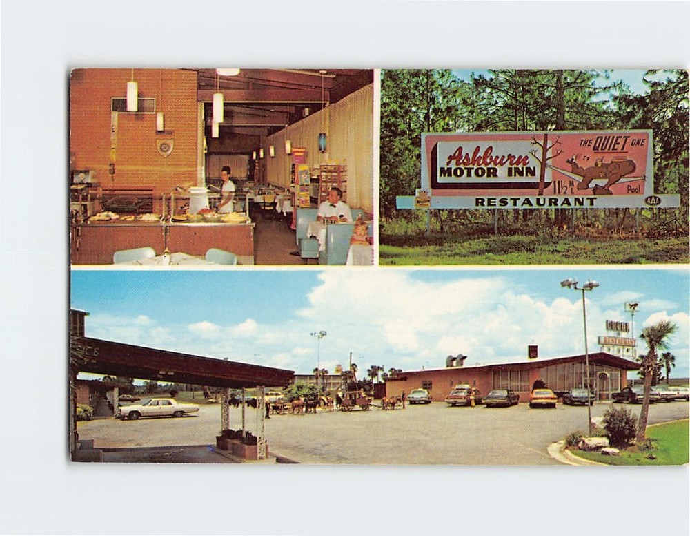 Postcard Ashburn Motor Inn Honeybear Restaurant Georgia