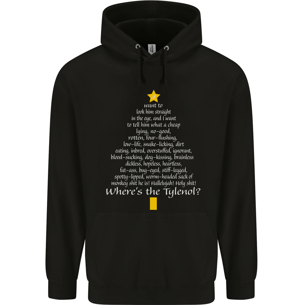 Christmas Movie Wheres the Tyrenol? Mens 80% Cotton Hoodie