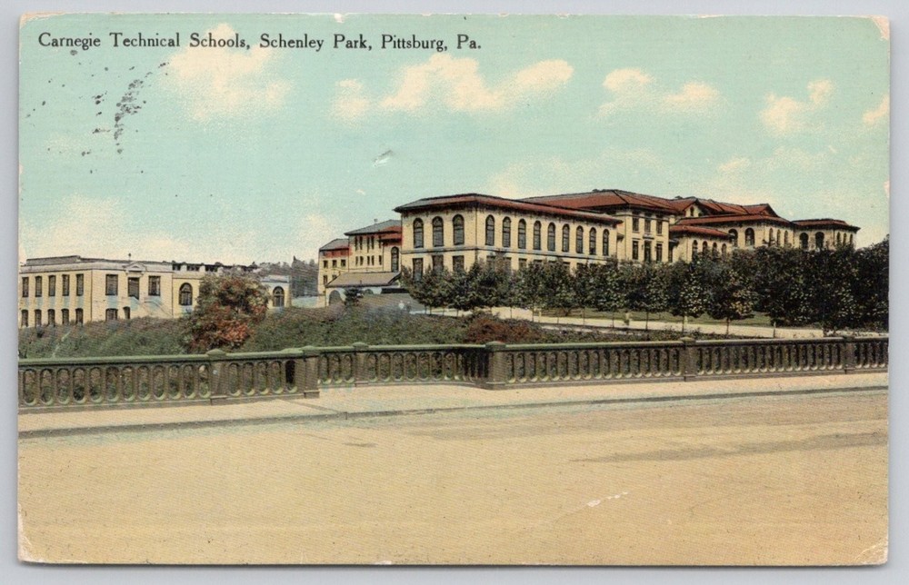 Carnegie Technical Schools Pittsburg PA 1910 Postcard Schenley Park