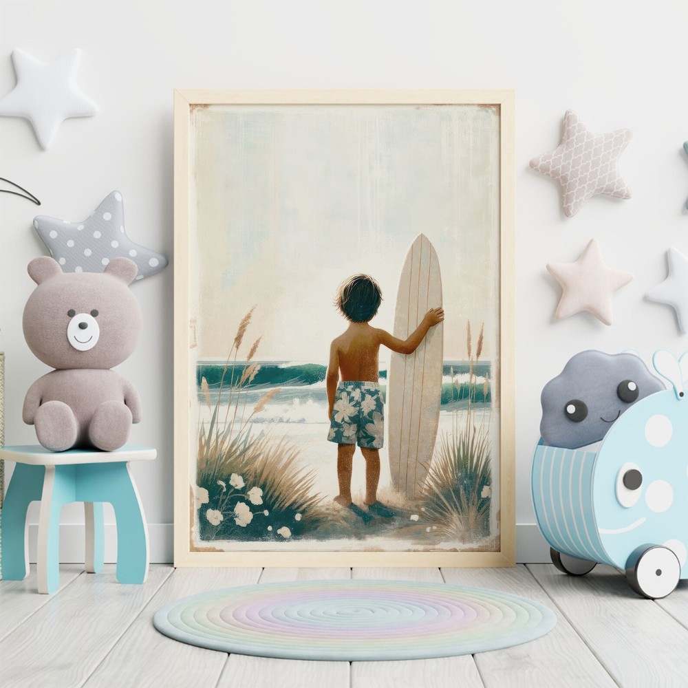 Surfing Nursery Decor Surfer Boy Painting Beach Nursery Art Surfing Theme