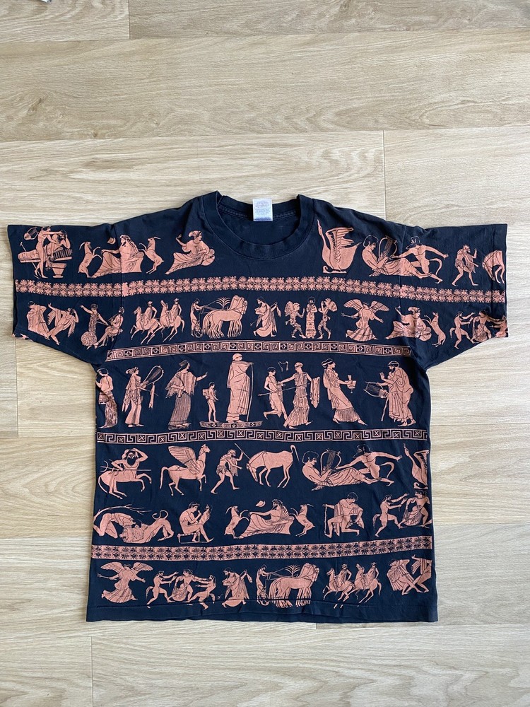 Ancient Greek All over Print 90s Vintage t shirt XL