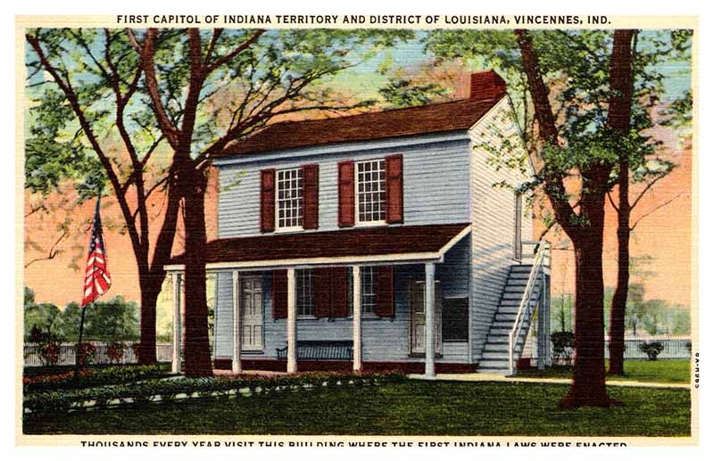 Postcard BUILDING SCENE Vincennes Indiana IN m/09 AP4731