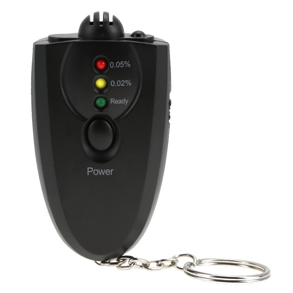 Mini LED Alcohol Breath Tester Keychain Portable Black SNQ Torch