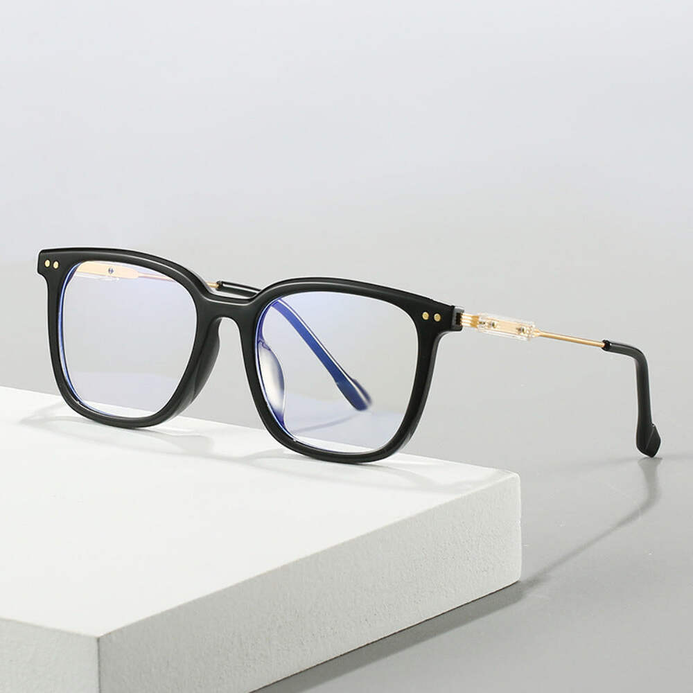 TR90 Transparent Square Frame Anti-Blue Light Glasses, Full Frame Flat Lens Eyew
