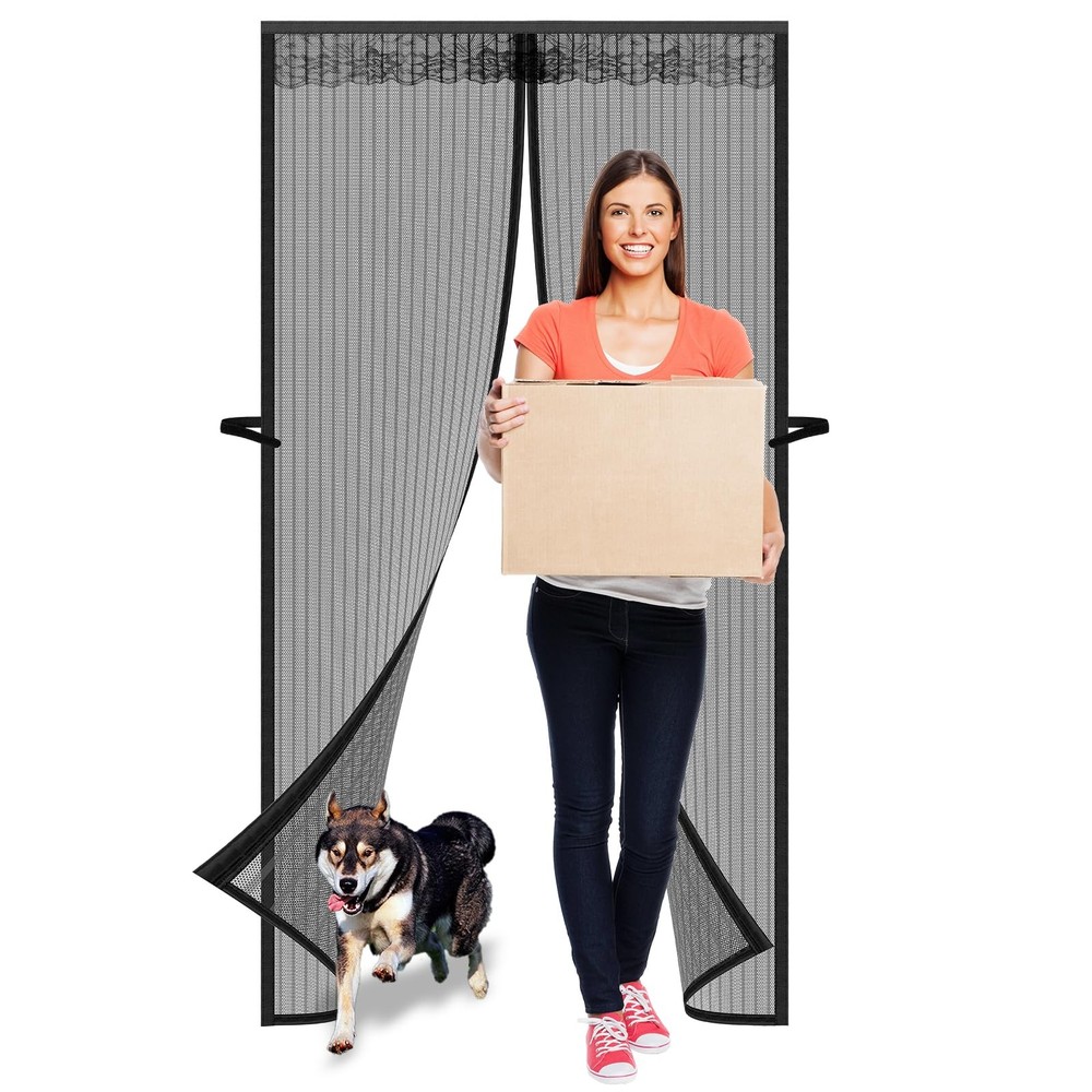 Heavy Duty 38x82 Inch Magnetic Screen Door with Self-Closing Feature
