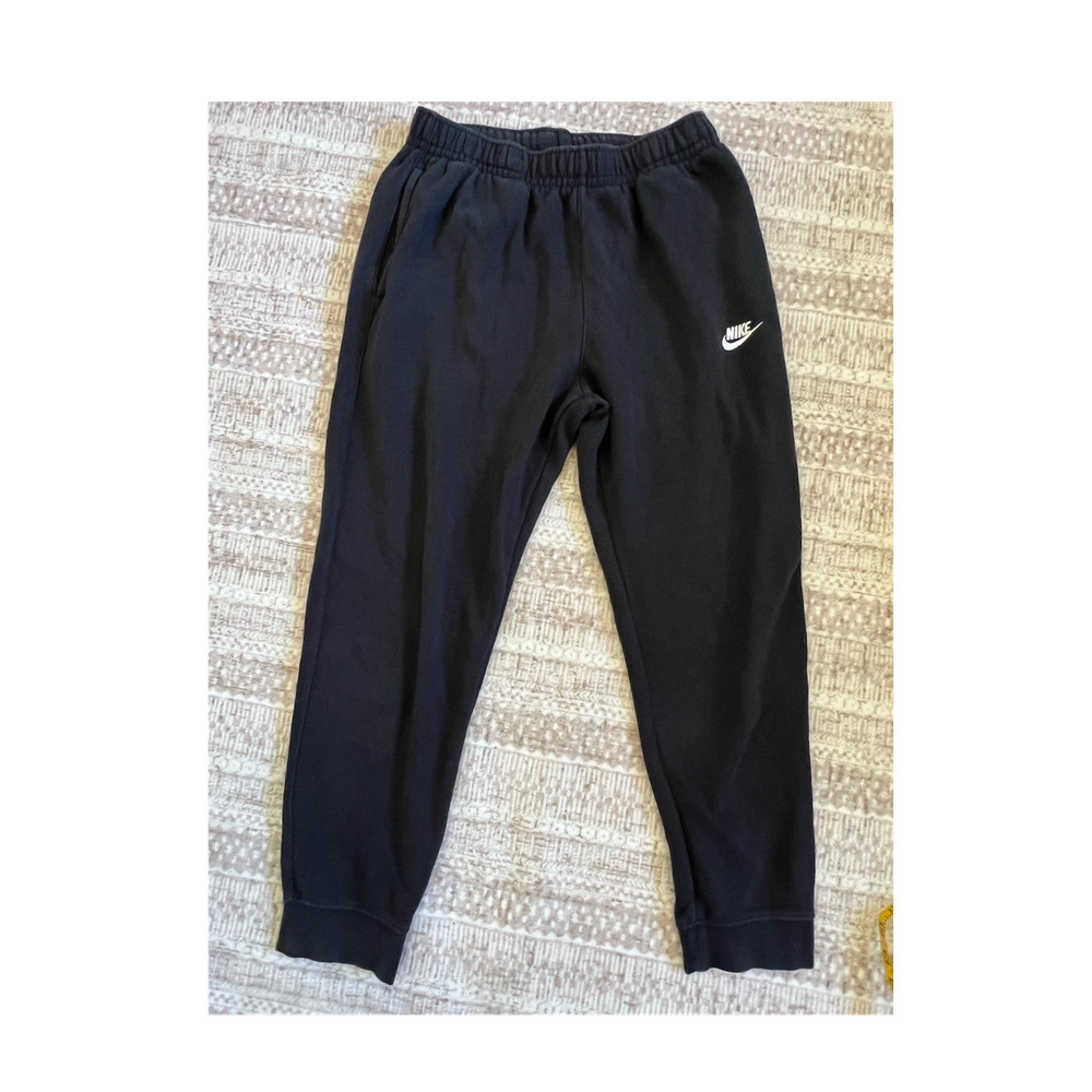 Nike Black Fleece Jogger Pants Size L Elastic Waist Pockets