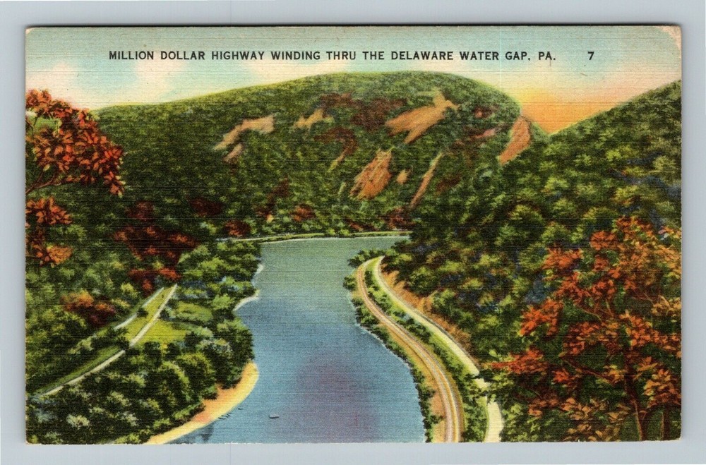 Delaware Water Gap PA-Pennsylvania, Million Dollar Highway, Vintage Postcard