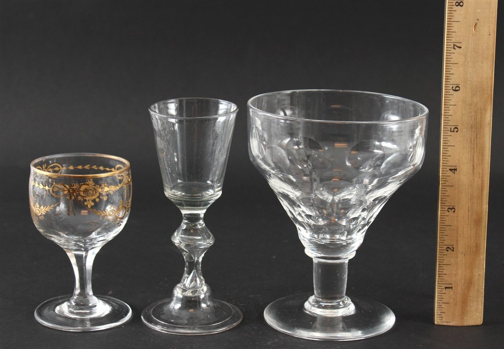 3 Antique 18thC Georgian Glassware Hand Blown Crystal Cut & Gilded Jelly GlassesVery Good Condition… NO RESERVE. Possible FREE Delivery