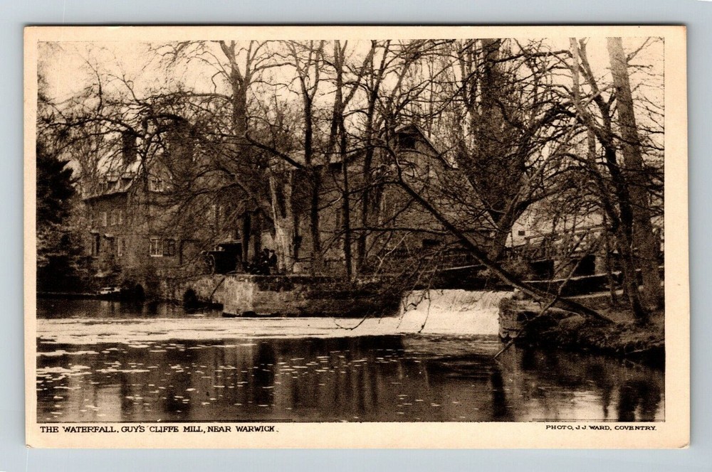 Warwick UK-United Kingdom, The Waterfall, Guy's Cliffe Mill Vintage Postcard