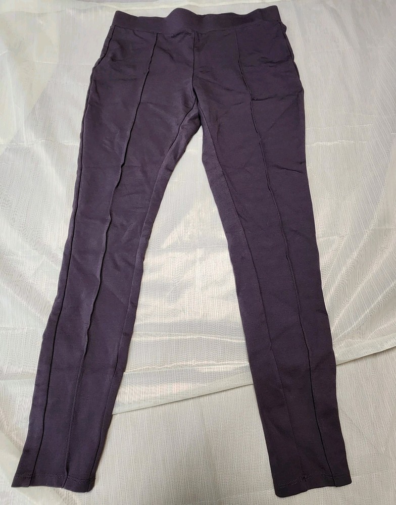 Premise Pants Womens Plum Pull On Stretch Leggings Ponte Knit Front Seam S