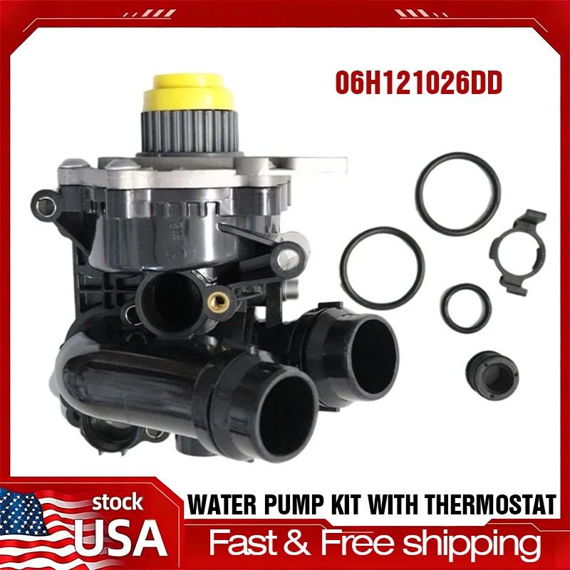Water Pump 06H121026DD Thermostat Housing For Audi A3 A4 A6 VW 1.8T 2.0T