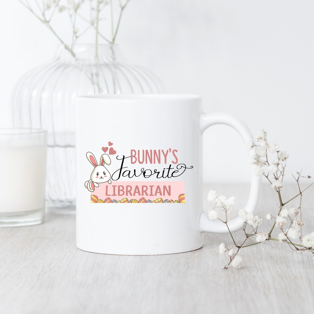 Easter Bunny Librarian Mug Book Lover Gift for Librarians