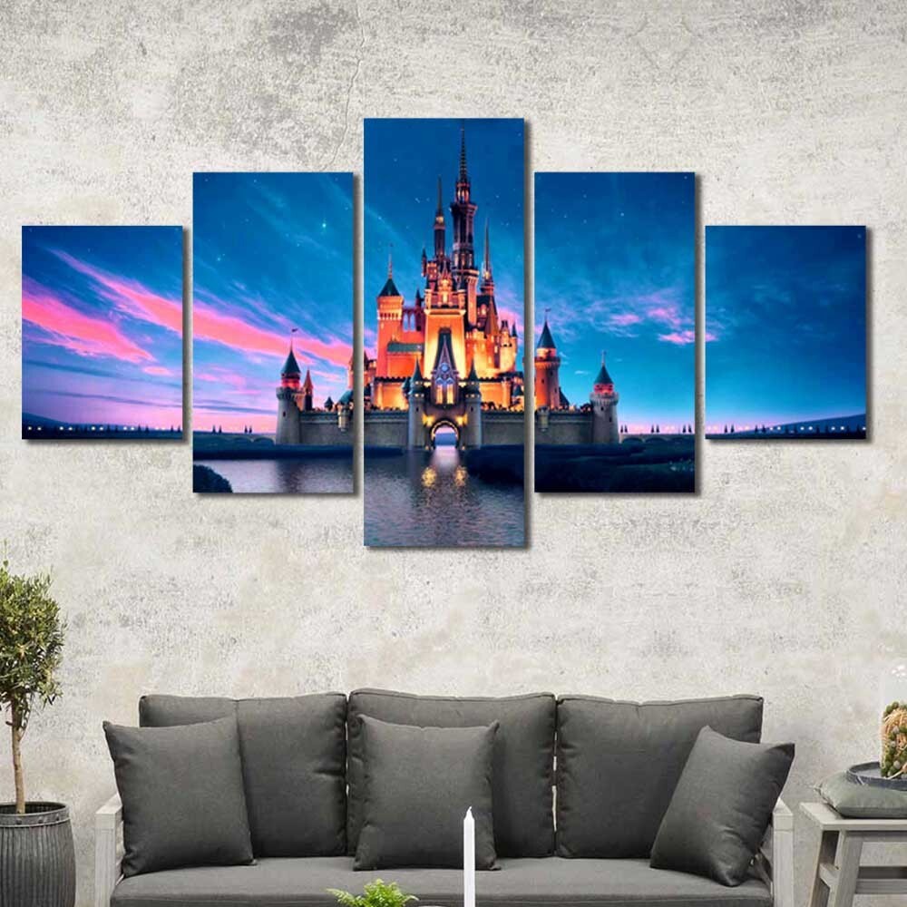 Disney World Magic Kingdom Multi-Panel Canvas Wall Art for Home Decor  