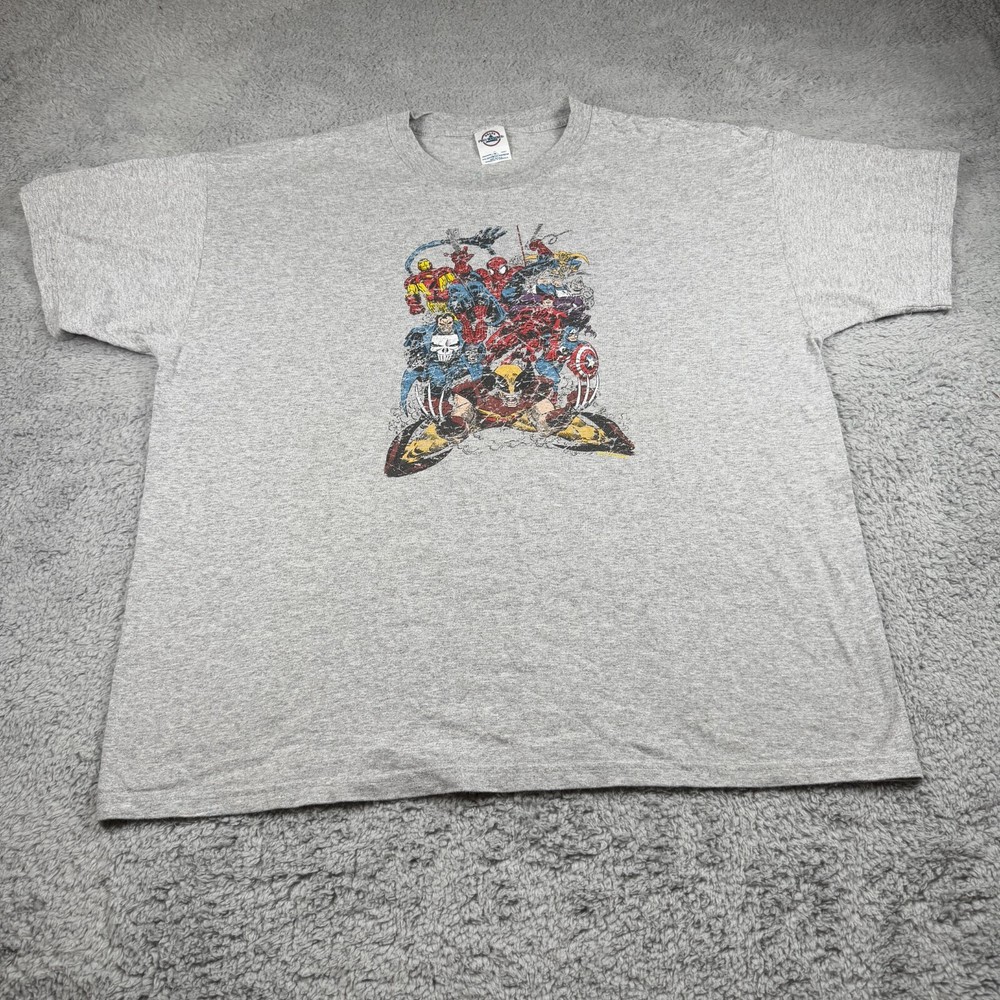 Vintage Y2K Marvel Wolverine Punisher Marvel Men's Spider-Man Tee Shirt XL