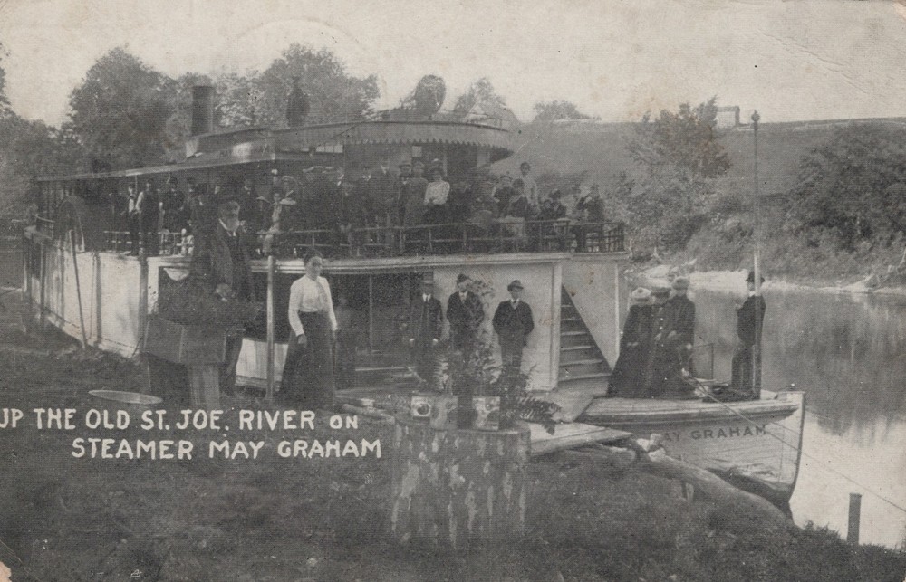 St Joseph River MI Michigan ~ Steamer May Graham (Berrien Springs MI) Carl ? MI
