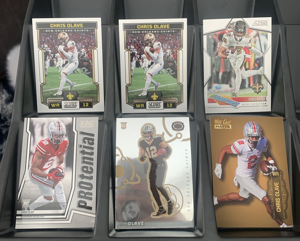 Chris Olave 6 Card Lot 3 RC Panini Score Wild Card New Orleans Saints RC