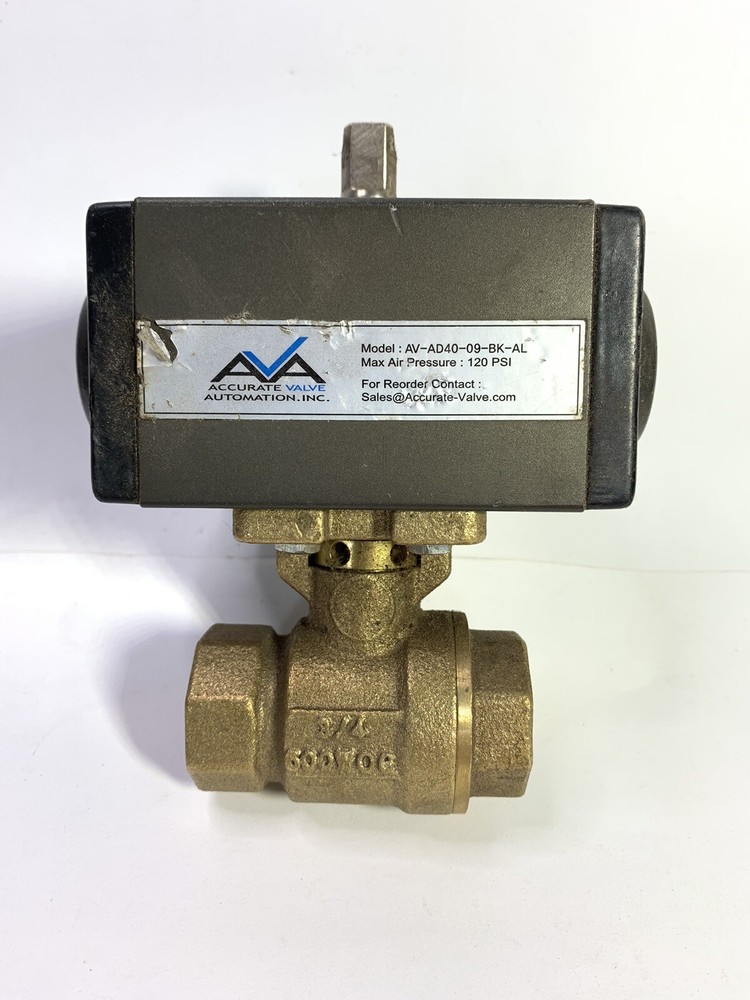 Accurate  Automation Brass Air Pneumatic Actuated Ball Valve 3/4 NPT AABV15-0208-image