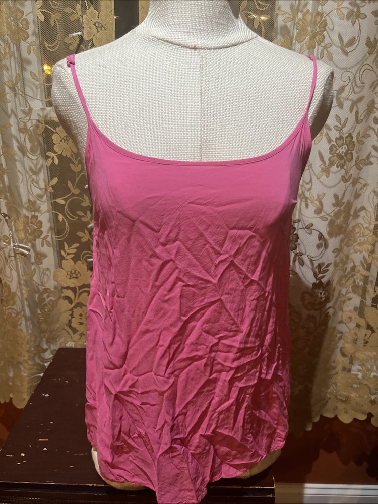 Free People Pink Flowy Tank Top Cami Adjustable Strap Sleeveless Sz Small Boho