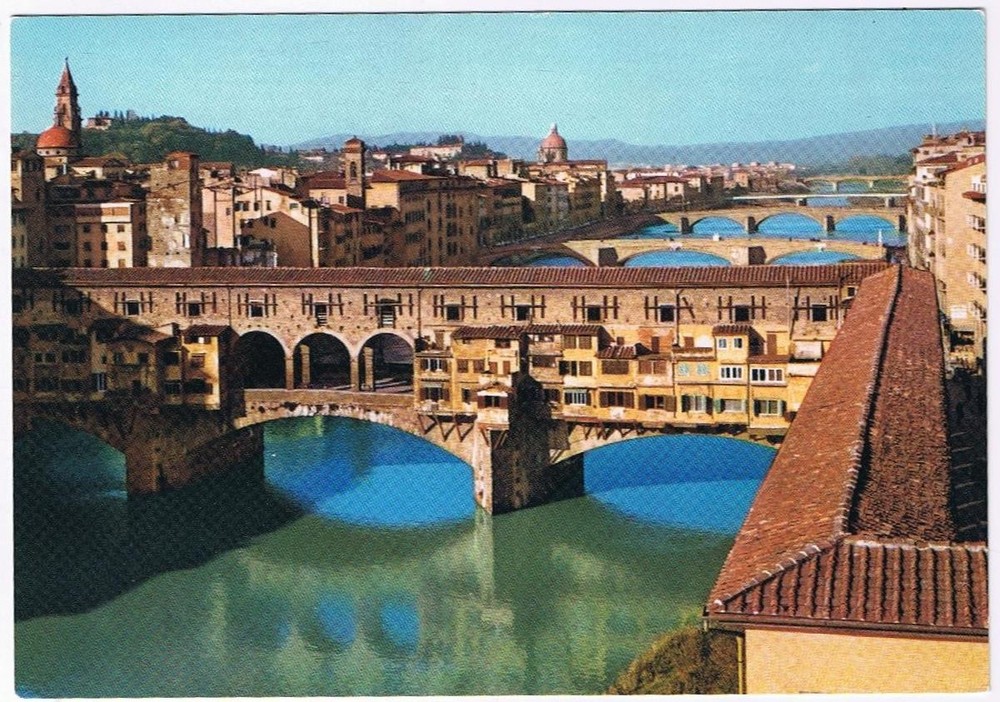 Italy Postcard Florence The Ponte Vecchio Bridge