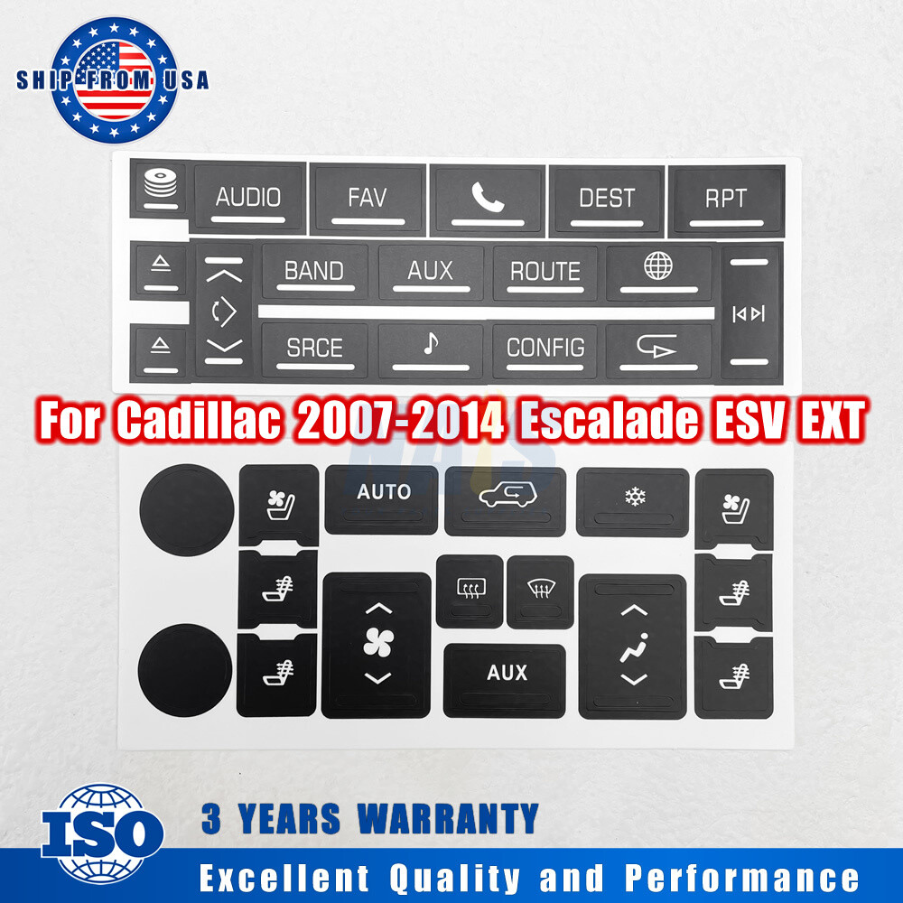 2Pcs For Cadillac Escalade ESV EXT Climate Control+Radio Button Repair Decal