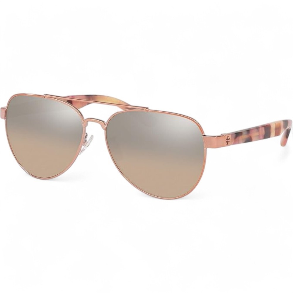 Tory Burch TY6070 32738Z 57 Rose Gold/Light Brown Gradient Mirror Sunglasses