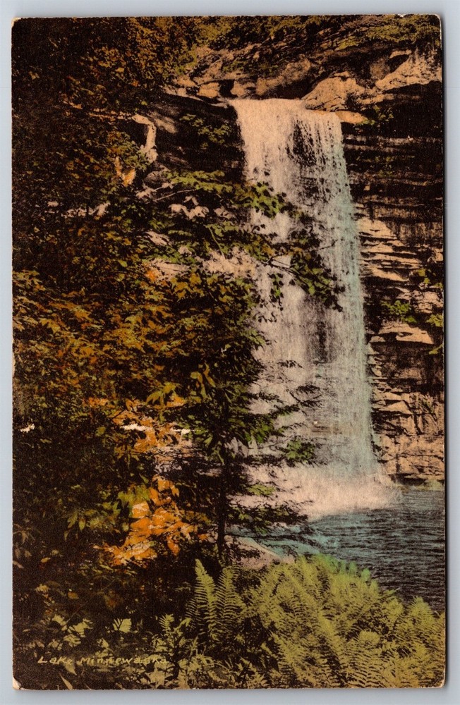 Awosting Falls Lake Minnewaska Estate Shawangunk Mts NY C1910's Postcard L16