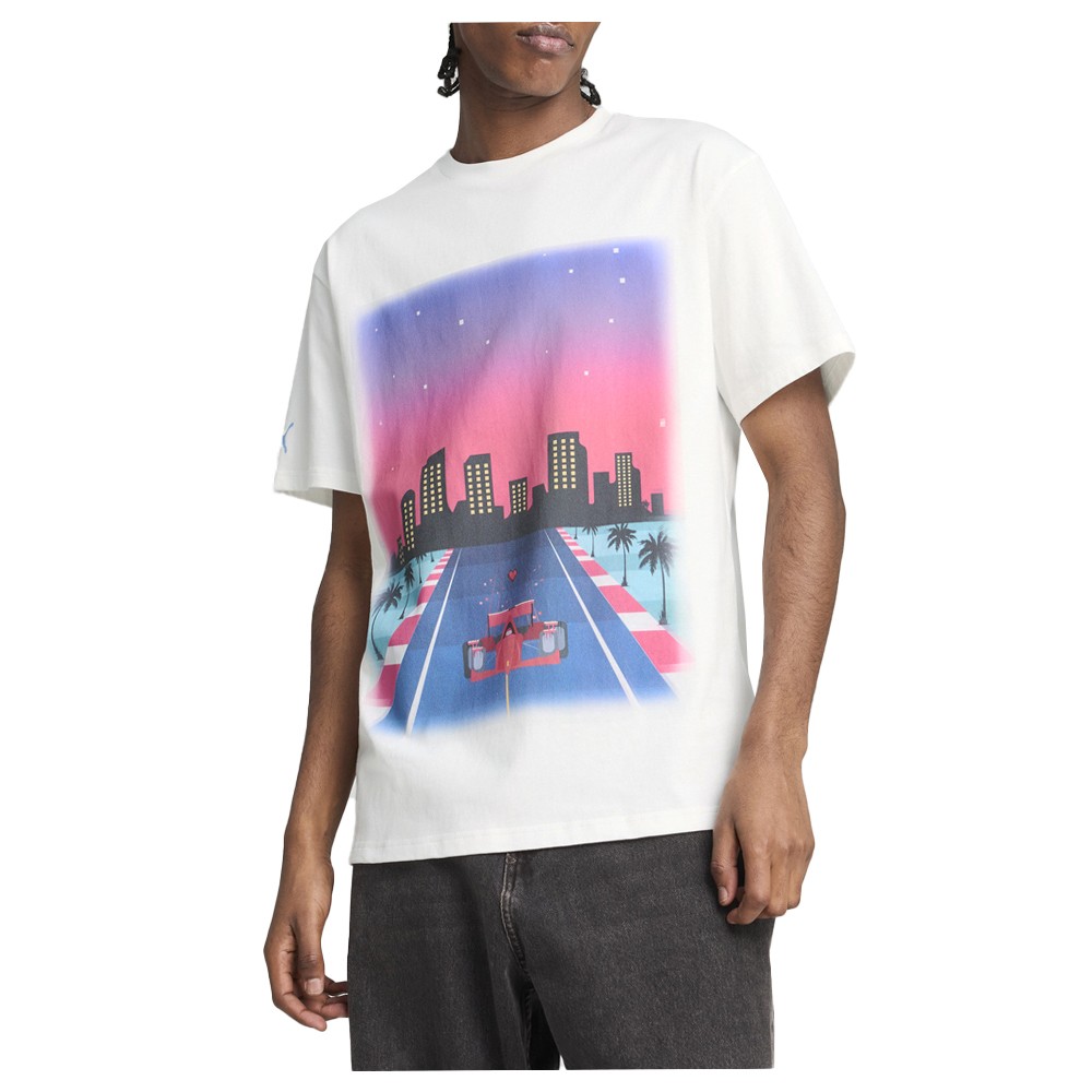 PUMA Scuderia Ferrari Miami Ii Graphic Crew Neck Short Sleeve T-Shirt Mens Size