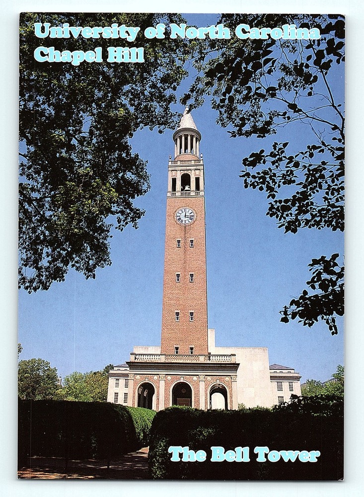 University North Carolina Chapel Hill Morehead Patter Bell Tower 4x6 Postcard F2