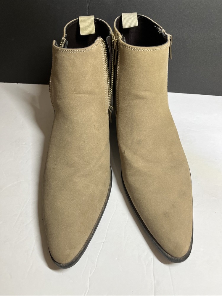 ASOS DESIGN Men cuban heel western chelsea boots in black, Pointed Toe SZ 8