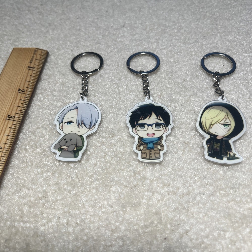 Yuri on Ice Acrylic Keychain Bundle - Victor, Yuri, & Yurio - 3 Piece, Unbranded