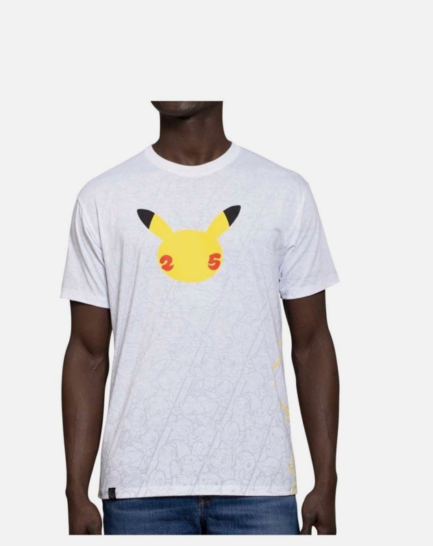 Pokemon Celebration White Allover Print T Shirt Adult Unisex NWT Medium