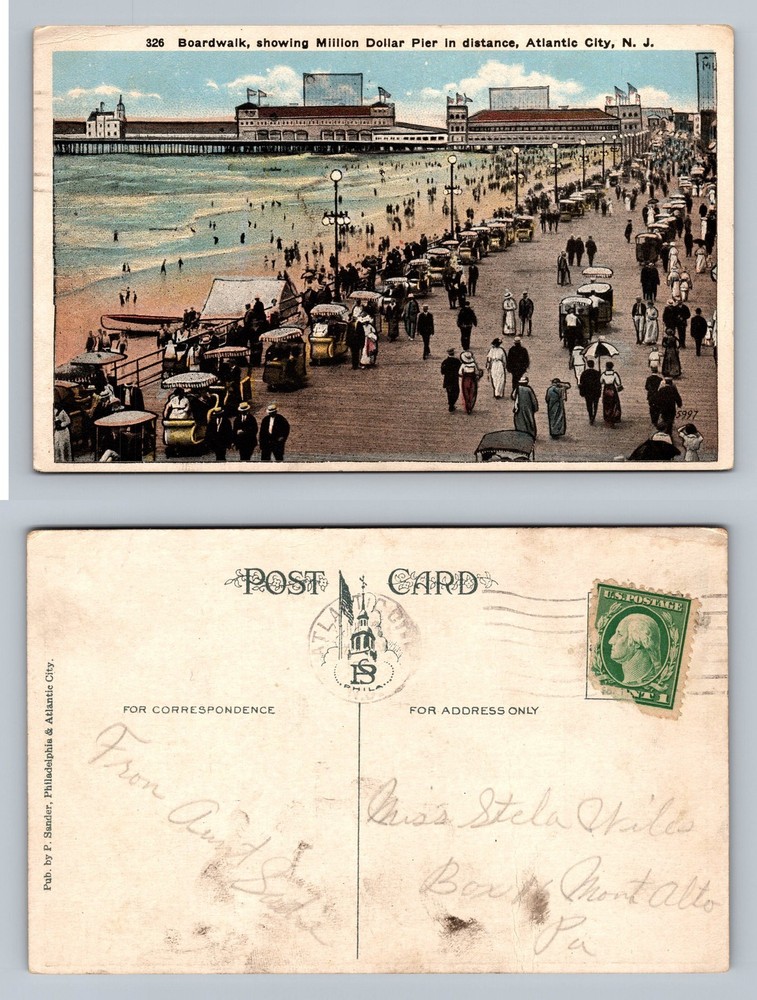 Atlantic City, NJ-New Jersey, Million Dollar Pier PC View, Vintage Postcard