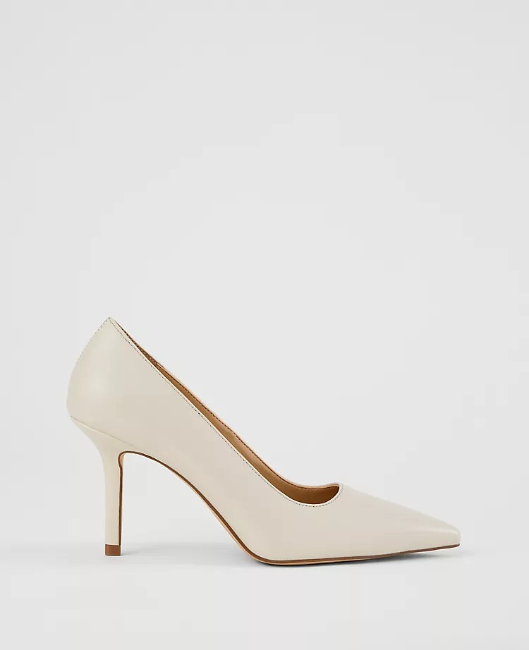 Ann Taylor Mae Pearl Shadow Leather Pumps Size 5.5 New In Box