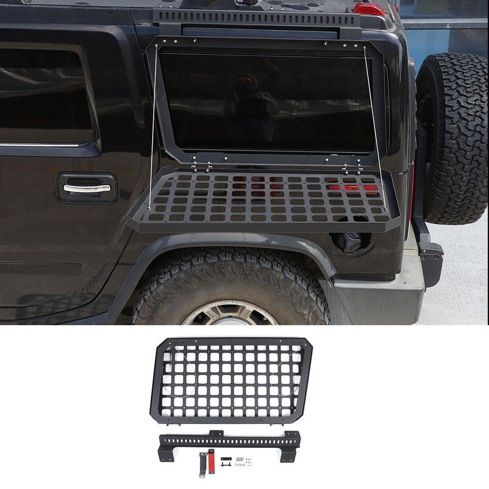 Alloy Left Rear Exterior Side Window Foldable Storage Shelf For Hummer H2 03-09