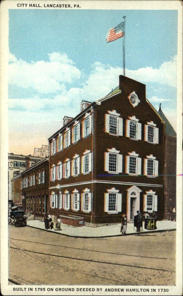 City Hall Lancaster Pennsylvania ~ 1920s vintage postcard