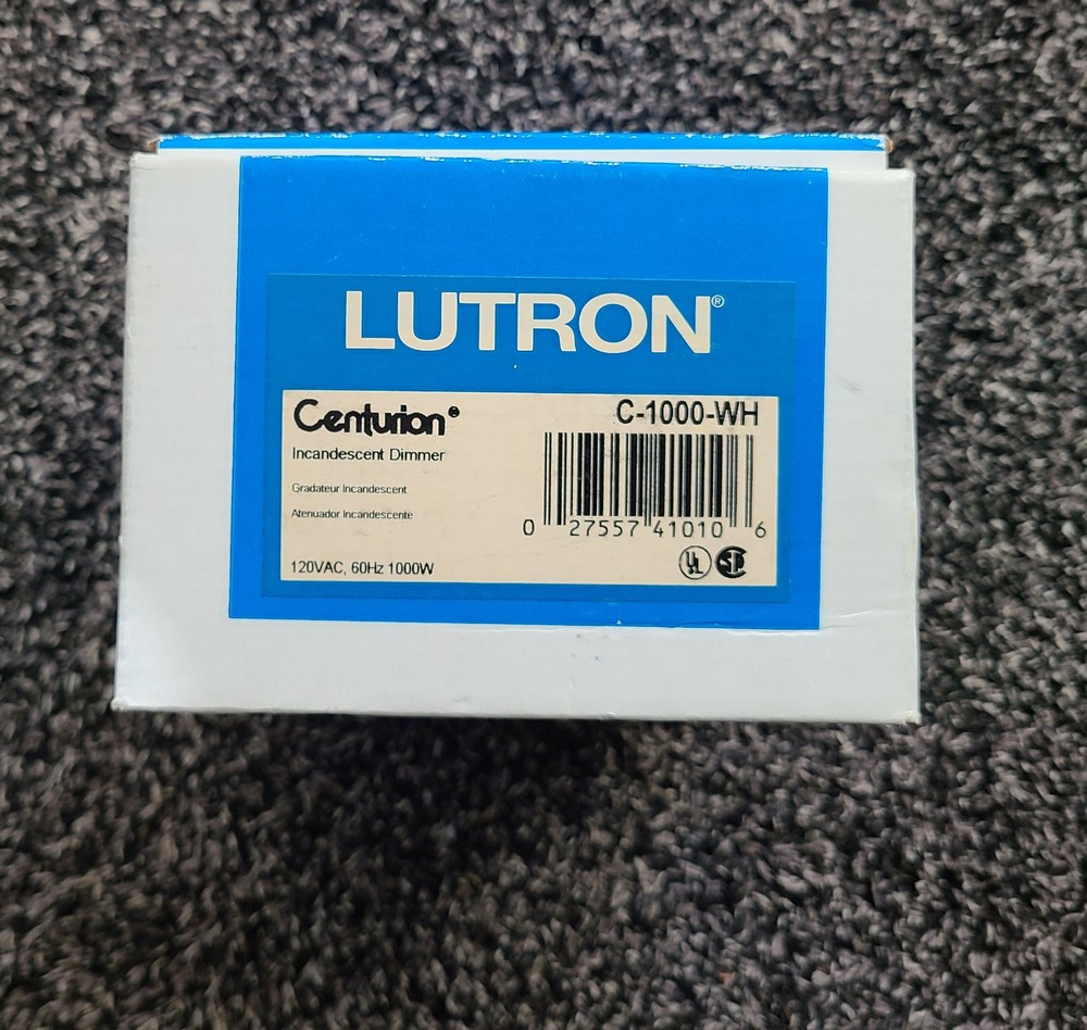 Lutron Centurion 1000W White Dimmer Switch Dial 120VAC 60Hz New