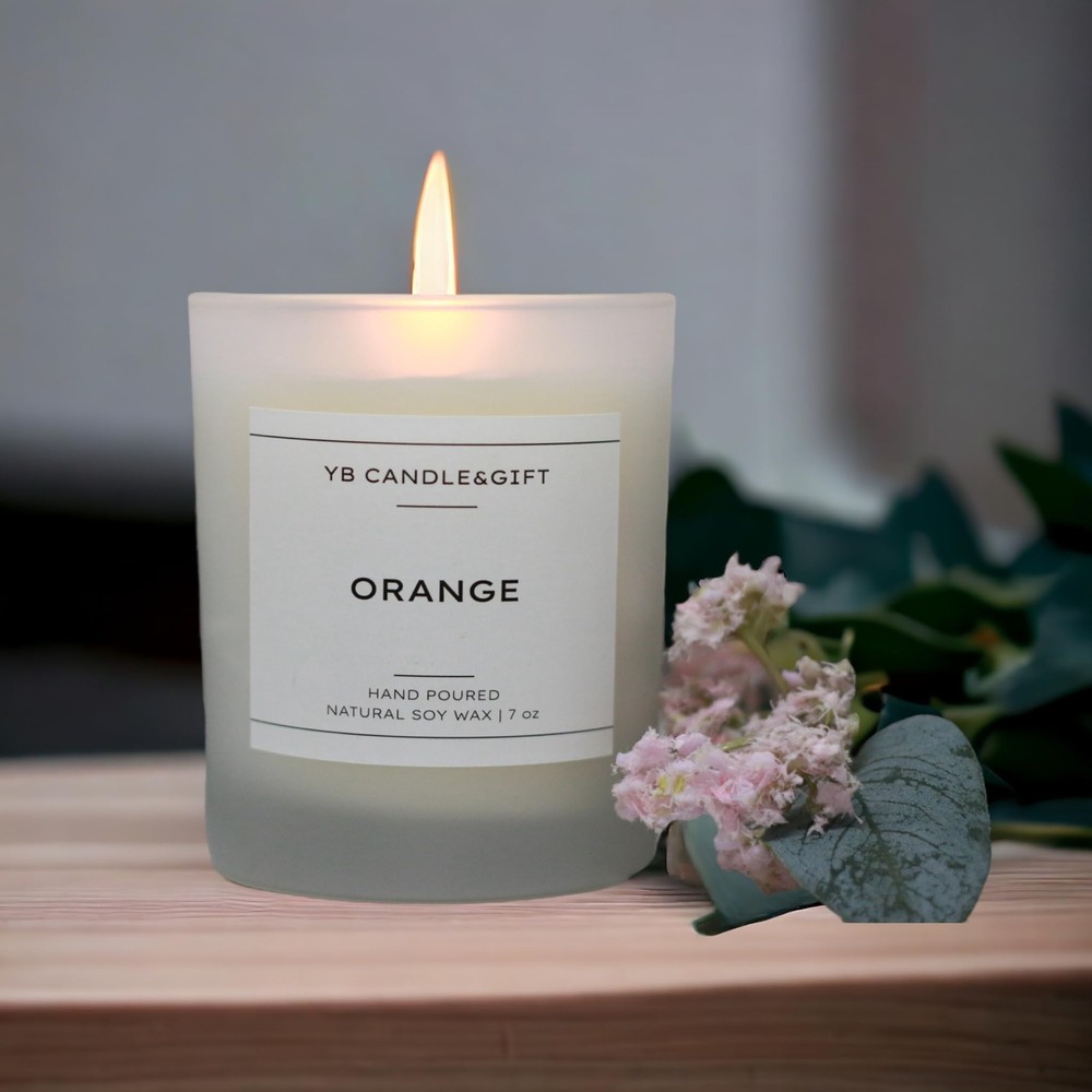 Orange Scented Candle | Scented Soy Candles for Home Scent | Soy Candle in Lu...