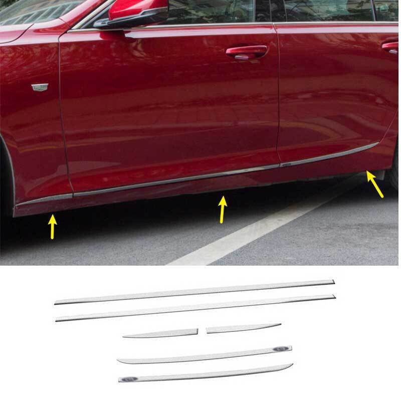 Strip Trim For Cadillac CT5 2020-2023 Steel Chrome Side Door Body Guard Molding