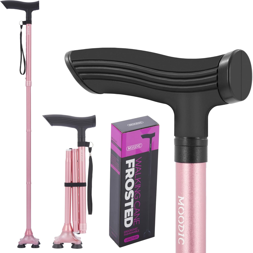 Stylish Foldable Walking Canes for Women with Extended Thickened Handles