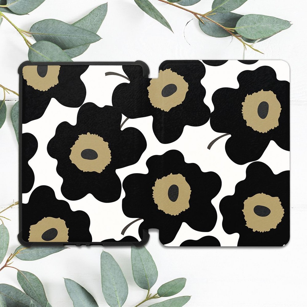 Retro Floral Black Case for Kindle 10th Gen & Paperwhite-image